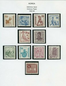 KOREA ORDINARY PAPER DEFINITIVES SCOTT#360/70  MINT NEVER HINGED 