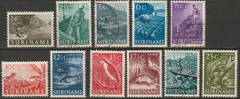 Suriname 1953-55 Sc 253-63 set MLH*/used