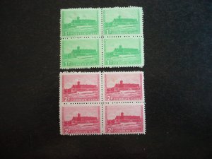 Stamps - Cuba - Scott# 433-434 - Mint Hinged Set of 2 Stamps in Blocks of 4