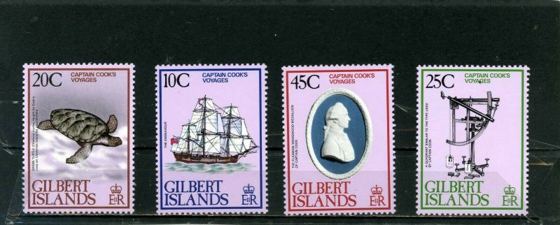 GILBERT ISLANDS 1979 SHIPS/CAPTAIN COOK'S VOYAGES SET OF 4 STAMPS MNH 