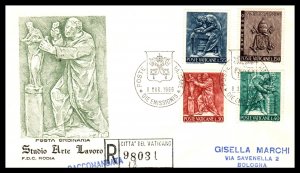 Vatican City 423-432,E17-E18 Set of Three Typed FDC