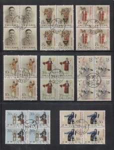 Tangstamps: China PRC C94 Mei Lan Fang Used Block of 4 CTO NH OG Sc #620-627