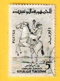 TUNISIA SCOTT#343 1959 5m TUNISIAN HORSEMAN - USED