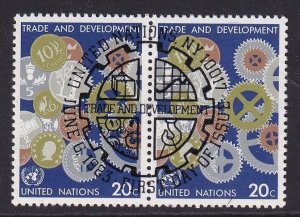 United Nations  New York  #397  cancelled 1983  trade and development 20c  pair