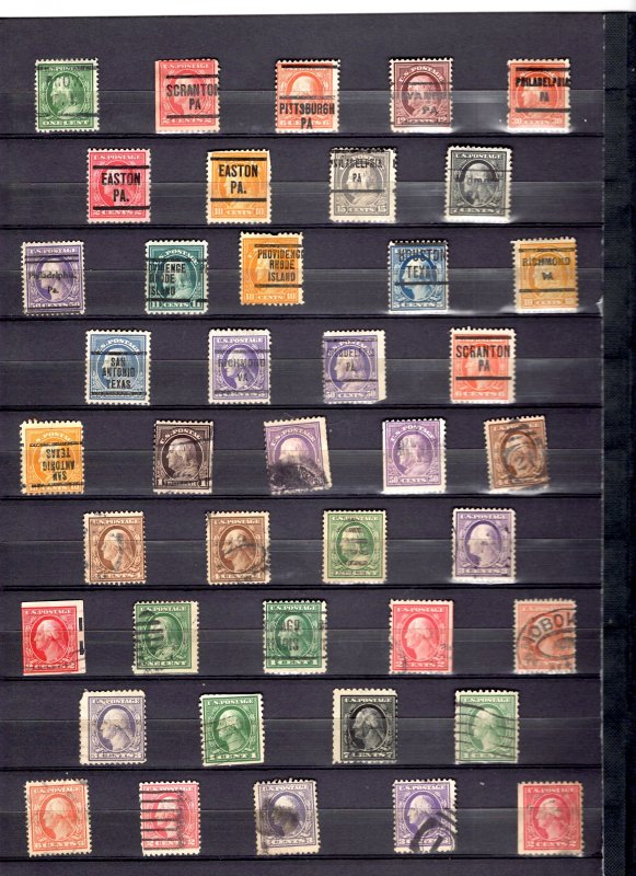 US Stamp 450+ Used Washington Franklins UNCHECKED