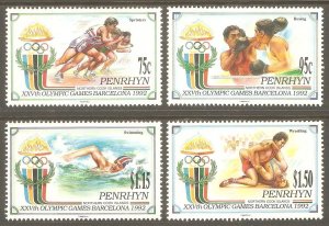 PENRHYN ISLANDS Sc# 401 - 404 MNH FVF Set4 Olympics 1992