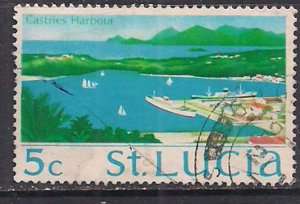 St Lucia 1970 -73 QE2 5c Castries Harbour used SG 279 ( H534 )