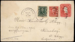 USA 1906 Sandstone Minnesota Steinerberg Switzerland Transatlantic Cover U 81927