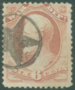 US Scott #O86 6¢ WAR DEPARTMENT OFFICIAL, STAR in CIRCLE Fancy Cancel!