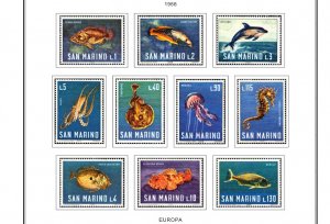 SAN MARINO STAMP ALBUM PAGES 1877-2011 (256 color illustrated pages)