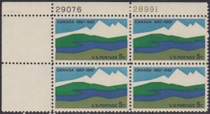 1324 Canada Centenary Plate Block MNH