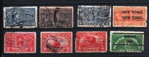 UNITED STATES SPECIAL DELIVERY & PARCEL SET OF 8 OLD STAMPS USED/HINGED