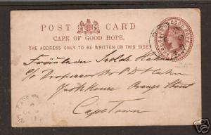 Cape of Good Hope H&G 2 used 1887 1p Queen Victoria Postal Card VF