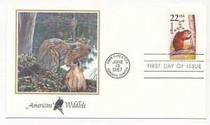 D150153 American Wildlife Beaver FDC USA