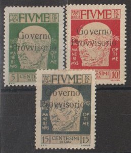 Fiume SC 134, 135, 136 Mint Hinged