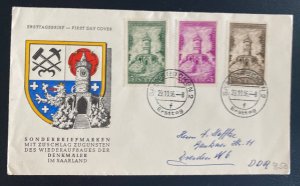 1956 Saarbrucken First Day Cover FDC  To Dresden Germany