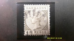 Barbados 1882 Scott# 66 USED Fine Very Fine. Fancy Cancel.