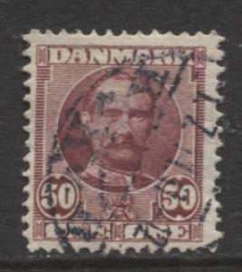 Denmark - Scott 77 - Definitive Issue -1907 - Used - Single 50o Stamp