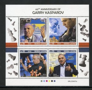 SIERRA LEONE 2023 60th ANN OF GARRY KASPAROV CHESSMASTER SHEET MINT NEVER HINGED