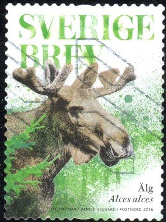 Sweden 2786b - Used - (6.50k) European Elk (Moose) (2016) (cv $1.40) (2)