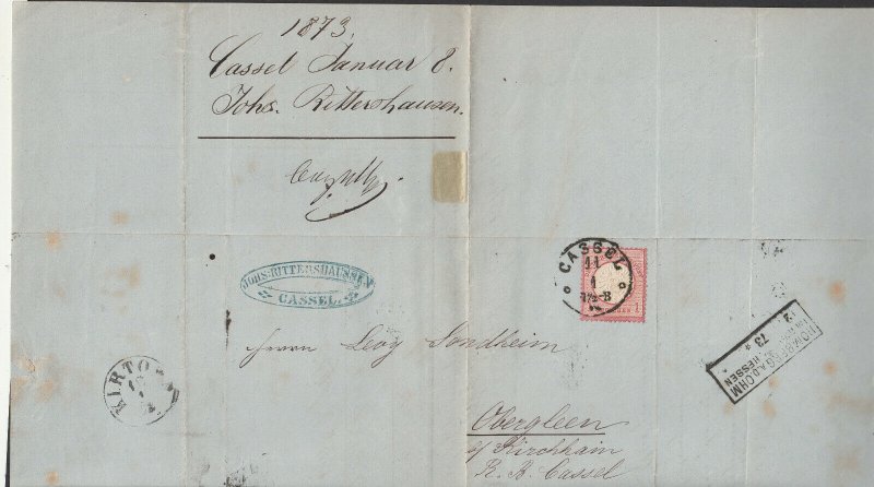 Germany - 11.1.1873 1gr as single franking on handmade cover  (5301)