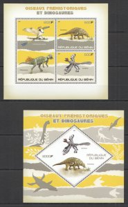 2015 Dinosaurs Prehistoric Animals & Birds Reptiles Fauna Kb+Bl Mnh Pe987