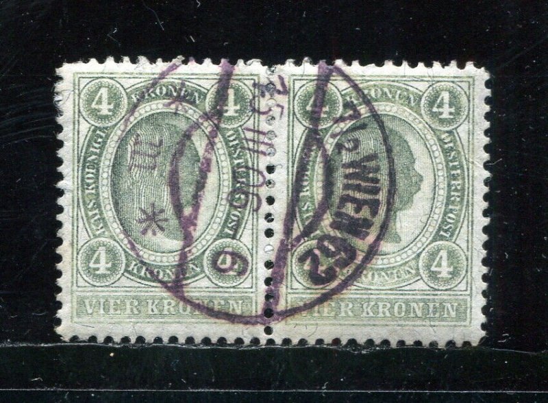 x307 - AUSTRIA - Sc# 85 Used - PAIR - Wien Cancel 1906