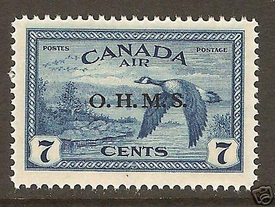 CANADA SC# CO1 '49 Officials Geese Airmail overprint O.H.M.S