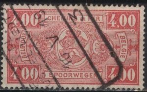 Belgium Q162 (used) 4fr coat of arms, rose (1924)