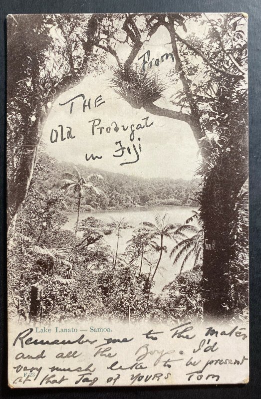 1907 Fiji Real Picture postcard Cover RPPC To Sydney Australia Lake Lanato 