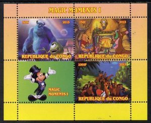 CONGO B. - 2013 - Disney, Magic Moments #1 - Perf 3v Sheet - Mint Never Hinged