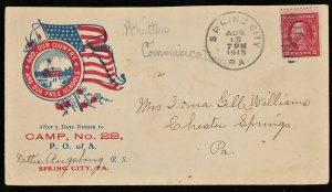 1913 PATRIOTIC ORDER OF AMERICANS P.O. of A. Color Cover ~ Spring City PA