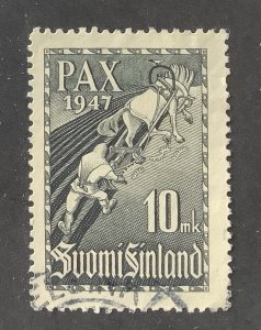 Finland 1947 Scott 265 used - 10m, 2nd year of Peace, the plowman with horse