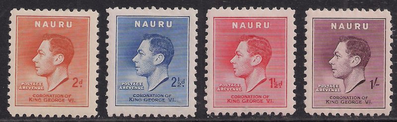 Nauru 1937 KGV1 Set Coronation MM SG 44 - 47 ( R702 )