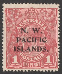 NEW GUINEA - NWPI 1915 KGV 1d, Die II, substituted cliche. cat £1900. Very rare.