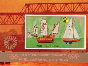 Yemen 1971 Sc#297 Olympic Sailing Kiel/Columbus Ship Santa Maria S/S Imperf.MNH