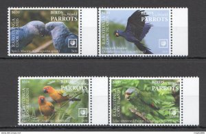 2020 Rarotonga Parrots Birds Of The World Fauna Set ** Nw0513