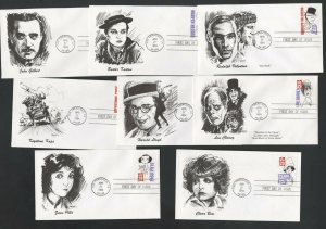 United States Scott #2819-2828, Silent Screen 10 FDC and 10 Maximum Cards