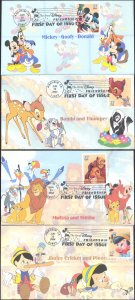 #3865-68 Art of Disney - Friendship Cruz FDC Set