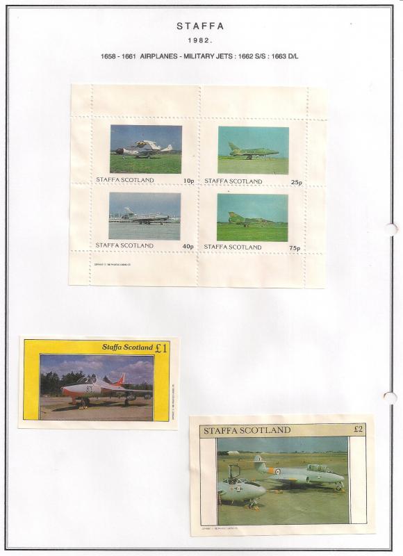 SCOTLAND - STAFFA - 1982 - Military Jets #3 - Perf 4v, Souv, D/L Sheets -MLH