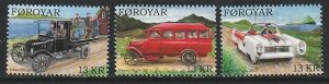 2011 Faroe Islands - Sc 567-9 - MNH VF - 3 single - Old Motor Vehicles