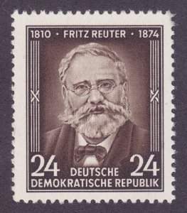 Germany DDR 212 MNH OG 1954 Fritz Reuter Writer 80th Death Anniversary Issue VF