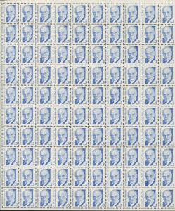 Pane of 100 US Stamps 2170 - Paul Dudley White MD - Brookman Price $13.50