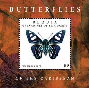 BEQUIA 2012 - Butterflies - Souvenir Stamp Sheet - MNH