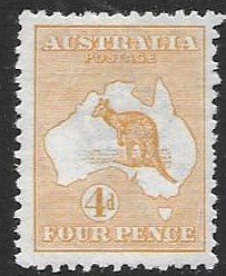 Australia 6   1913  4d FVF  Unused