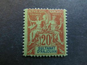 A4P18F98 Anjouan 1892-1907 20c mh*-