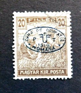 Hungary #2N11 Used/Good, Overprint,  20 filler, Romanian Occupation 1916