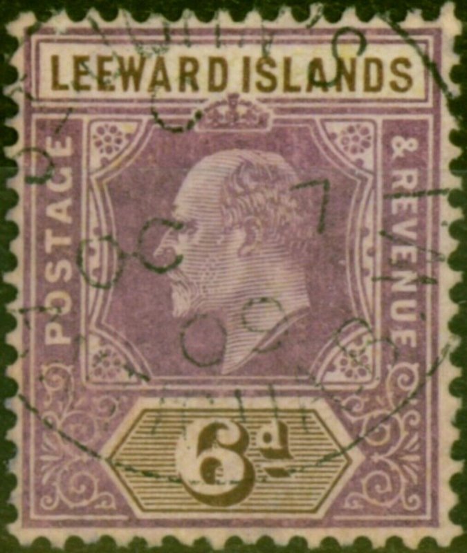 Leeward Islands 1908 6d Dull Purple & Brown SG34 V.F.U 