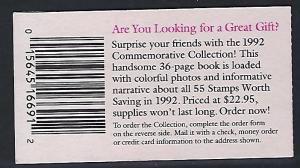 BK176 Catalog # Complete Booklet $2.90 face value 10 29ct Violet Stamps