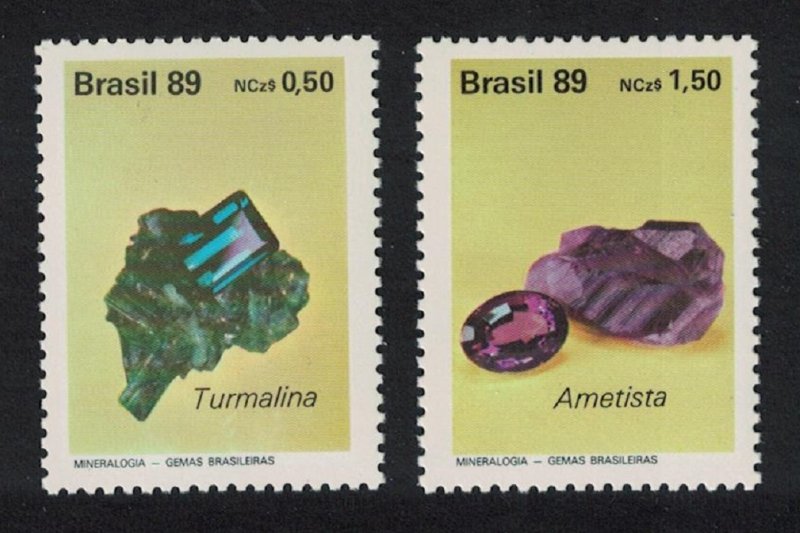 Brazil Precious Stones Amethyst Tourmaline 2v 1989 MNH SG#2376-2377 MI#2312-2313